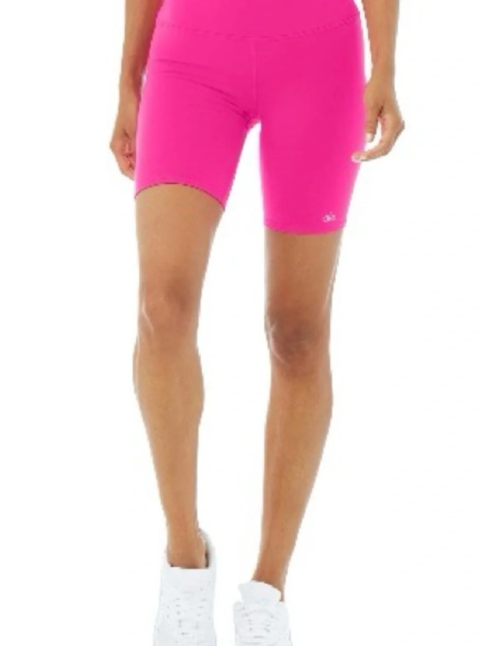 Alo high waist biker short- neon pink